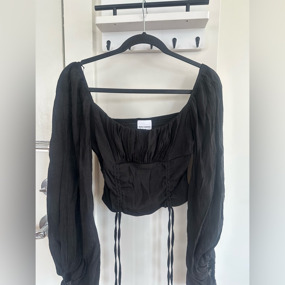 Black Off-Shoulder Corset Top